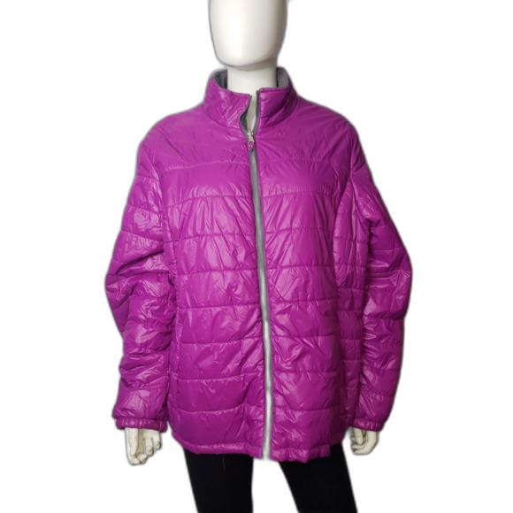 FREE COUNTRY Purple Puffer Jacket Coat Womens Plus Size 2X - Picture 1 of 10